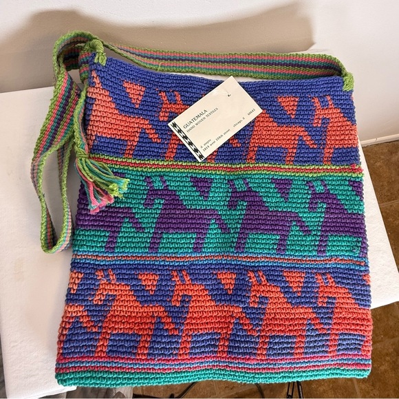 NWT Guatemala Hand Woven Bag Adjustable Strap Crossbody or shoulder Colorful - Picture 9 of 12